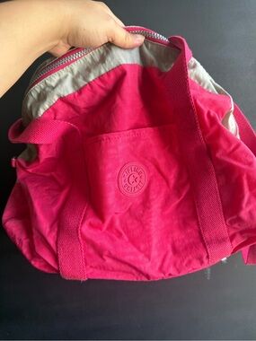 KIPLING Duffle Crossbody Large
Womens Pink & Gray Nylon Gym Travel
Bag